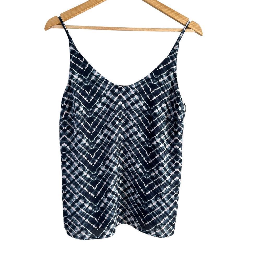 NWT Banana Republic Scoop Neck Cami Indigo Blue Print,‎ Size SP